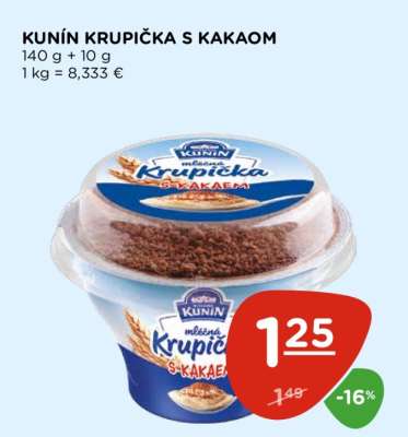 Kunín Krupička s kakaom