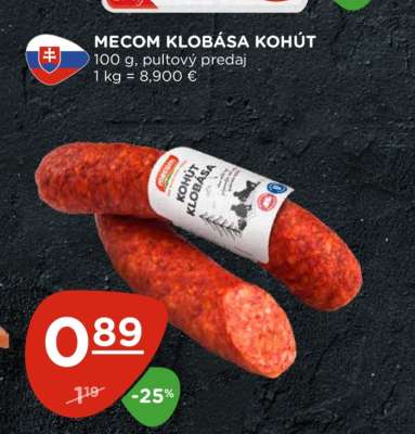 MECOM KLOBÁSA KOHÚT