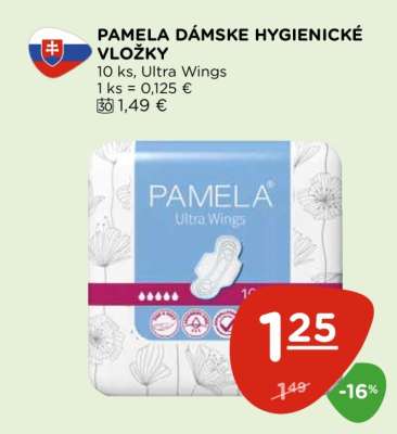PAMELA DÁMSKE HYGIENICKÉ VLOŽKY