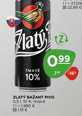 ZLATÝ BAŽANT Pivo