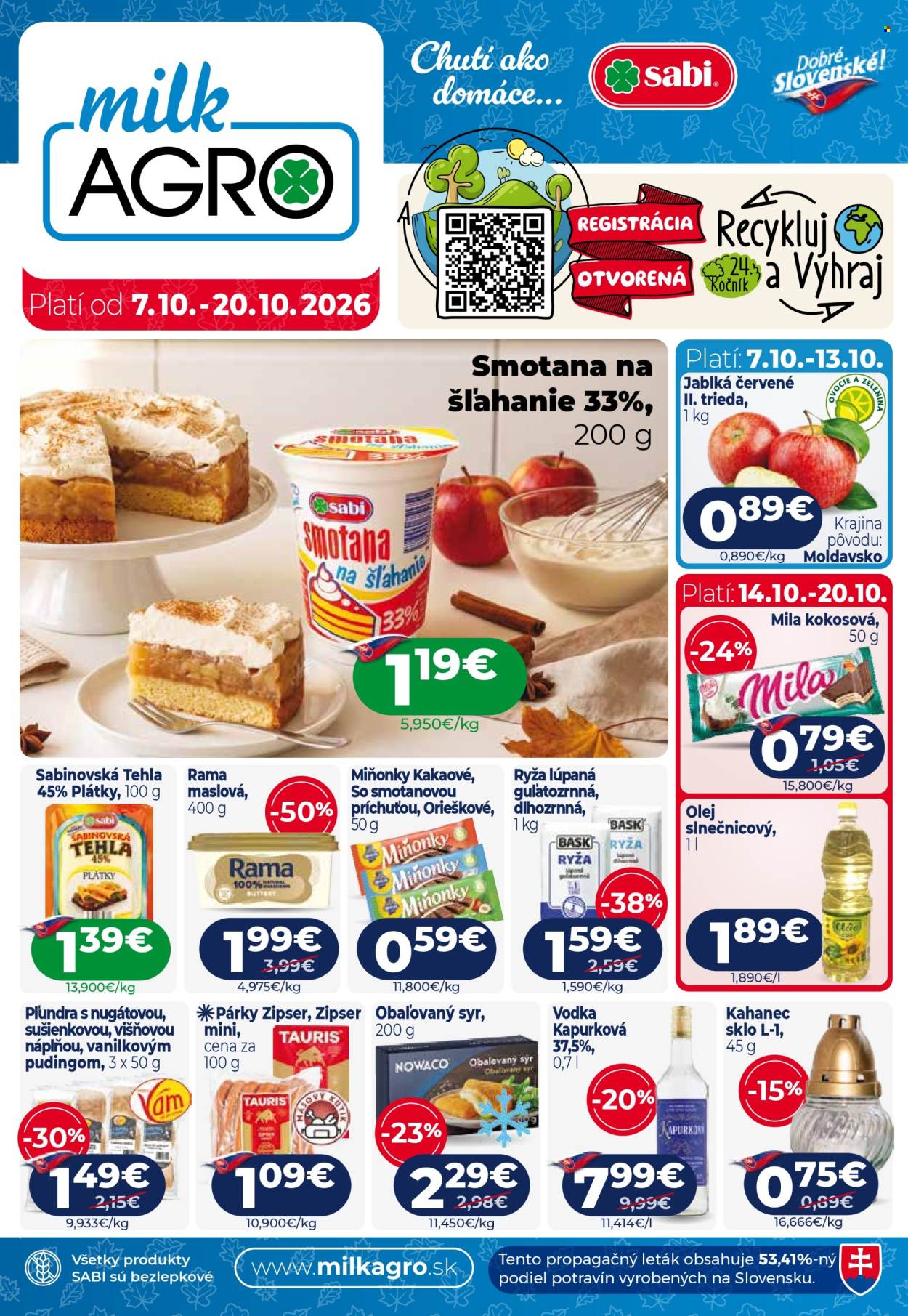 Leták Milk AGRO - 7.10.2026 - 20.10.2026. Strana 1