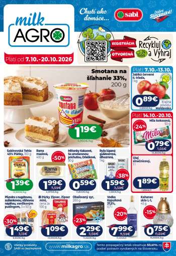 Leták Milk AGRO - 7.10.2026 - 20.10.2026.