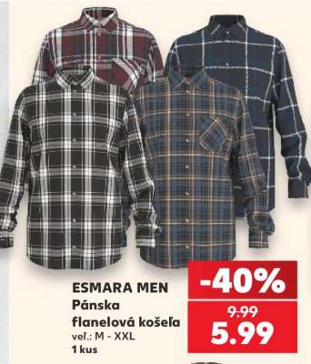 ESMARA MEN Pánska flanelová košeľa
