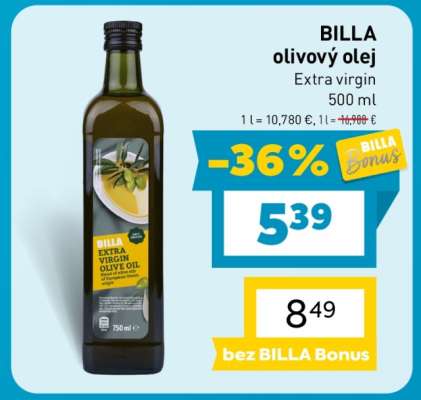 BILLA olivový olej Extra virgin 500 ml