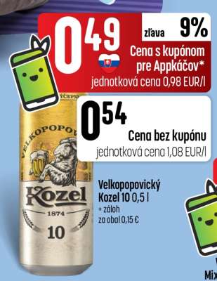 Velkopopovický Kozel 10 0,5 l