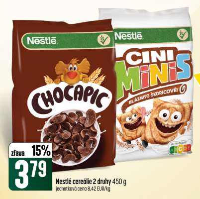 Nestlé cereálie 2 druhy 450 g