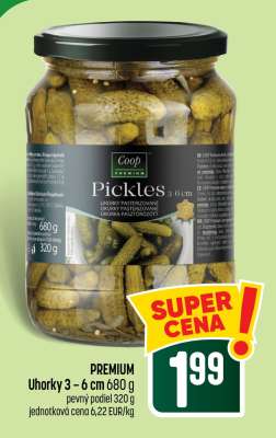 PREMIUM Uhorky 3 - 6 cm 680 g