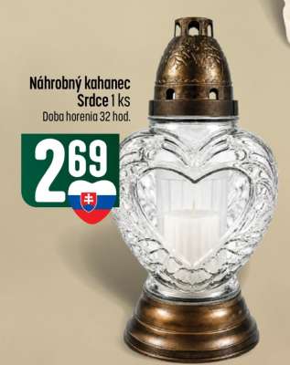 Náhrobný kahance Srdce 1 ks