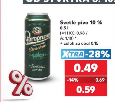 Svetlé pivo 10 % 0,5 l