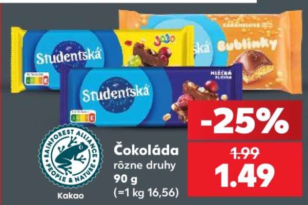 Čokoláda rôzne druhy