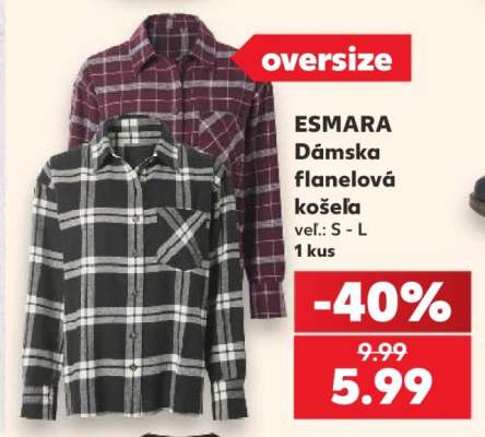 ESMARA Dámska flanelová košeľa