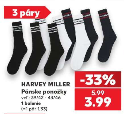 HARVEY MILLER Pánske ponožky