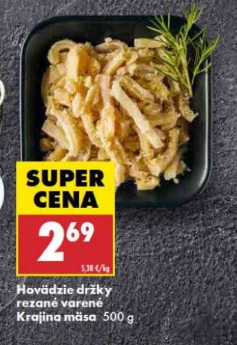 Hovädzie držky rezané varené