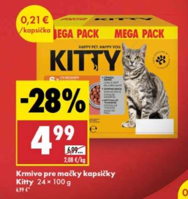 Krmivo pre mačky kapsičky Kitty 24 × 100 g