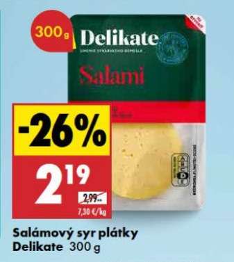 Salamový syr plátky Delikate 300 g