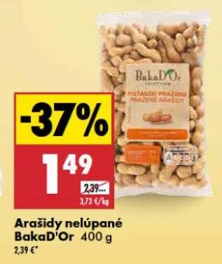 Arašidy nelúpané BakaD’Or 400 g