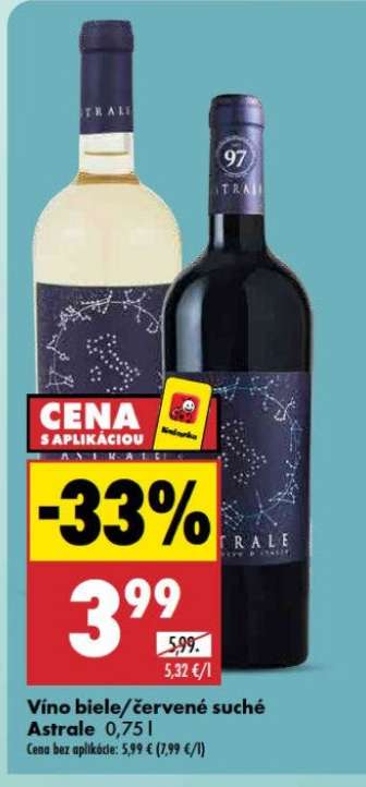 Víno biele/červené suché Astrale 0,75 l