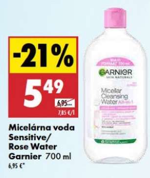 Micelárna voda Sensitive/Rose Water Garnier 700 ml