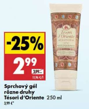 Sprchový gél rôzne druhy Tésori d’Oriente 250 ml