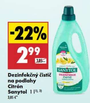 Dezinfekčný čistič na podlahy Citrón Sanytol