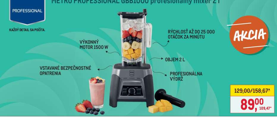 METRO PROFESSIONAL GBB1000 profesionálny mixér 2 l