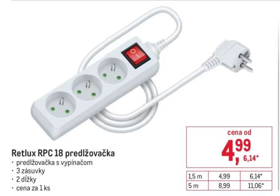 Retlux RPC 18 predlžovačka