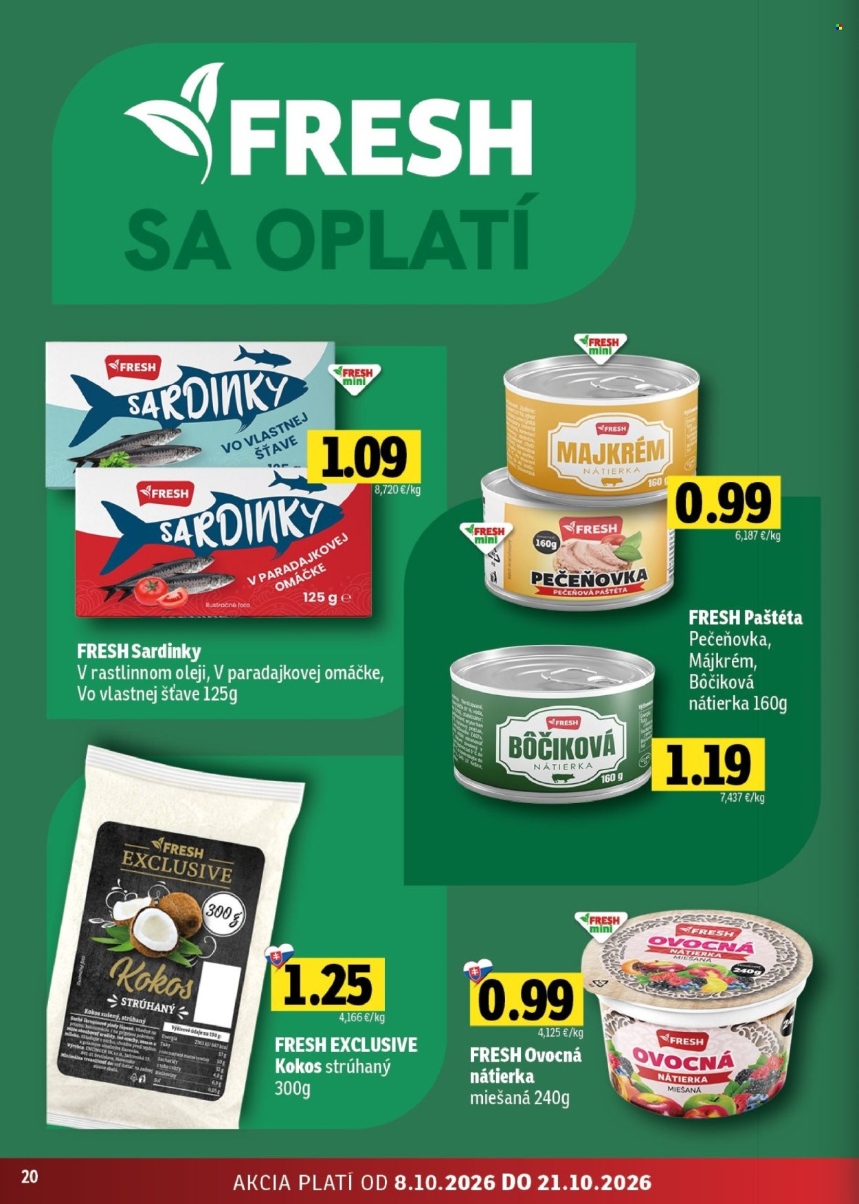 Leták FRESH - 8.10.2026 - 21.10.2026. Strana 20