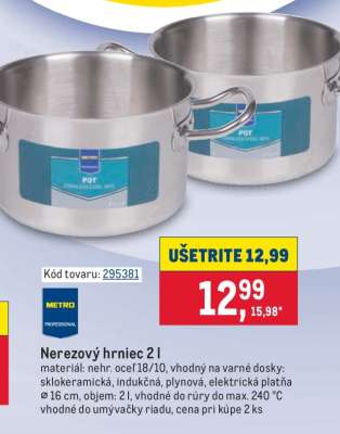 Nerezový hrniec 2 l