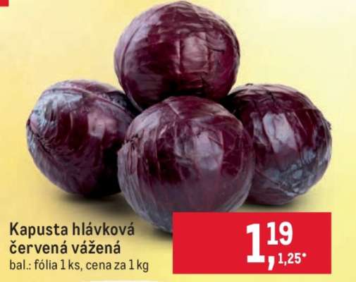 Kapusta hlávková červená vážená