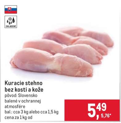 Kuracie stehno bez kosti a kože