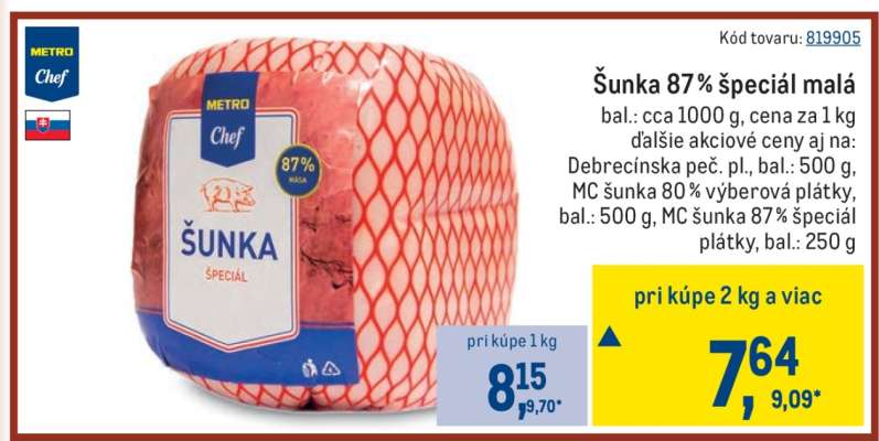 Šunka 87 % špeciál malá