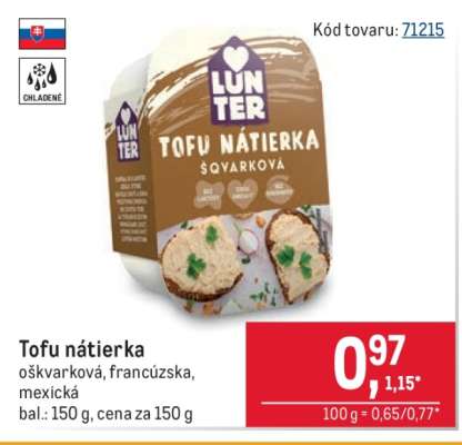Tofu nátierka