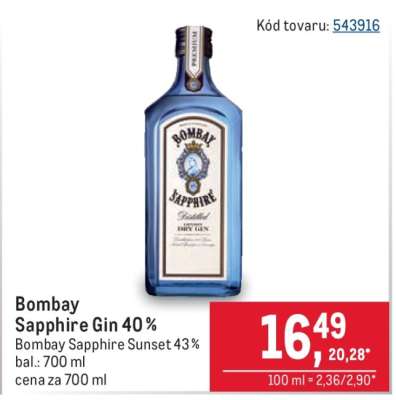 Bombay Sapphire Gin 40 %