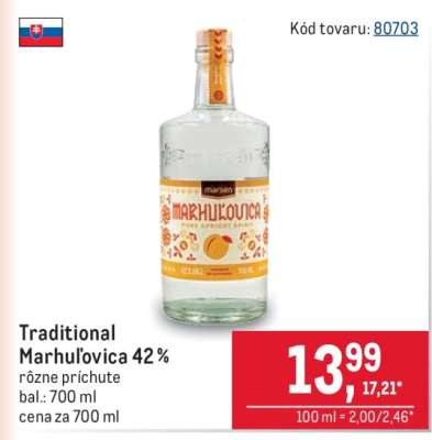Traditional Marhuľovica 42 %