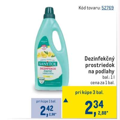 Dezinfekčný prostriedok na podlahy