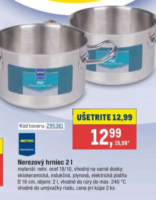 Nerezový hrniec 2 l