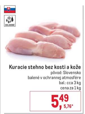 Kuracie stehno bez kosti a kože