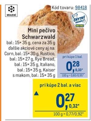 Mini pečivo Schwarzwald
