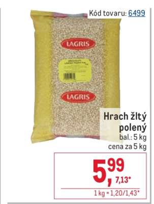 Hrach žltý polený