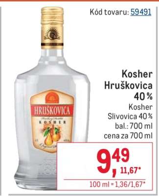 Kosher Hruškovica 40 %
