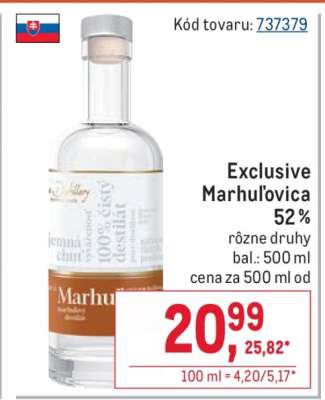 Exclusive Marhuľovica 52%