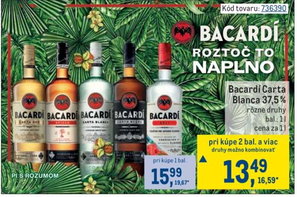 Bacardi Carta Blanca 37,5 %