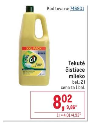 Tekuté čistiace mlieko