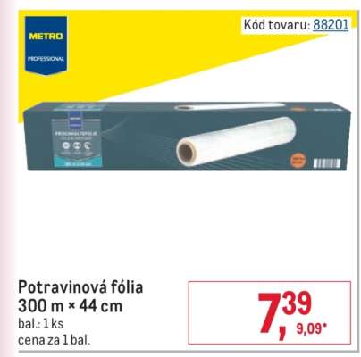 Potravinová fólia 300 m × 44 cm