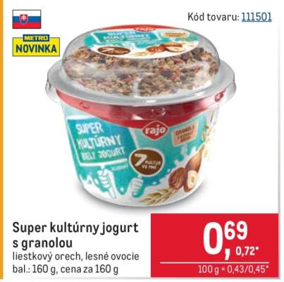 Super kultúrny jogurt s granolou