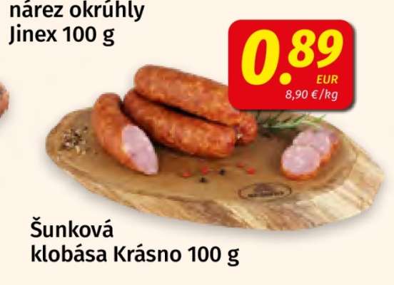 Šunková klobása Krásno 100 g