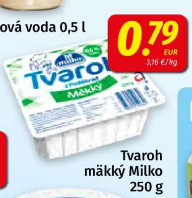 Tvaroh mäkký Milko 250 g