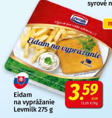 Eidam na vyprážanie Levmilk 275 g