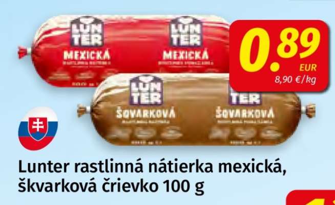 Lunter rastlinná nátierka mexická, škvarková črievko 100 g