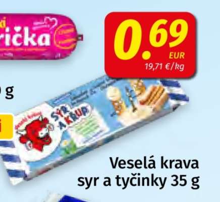 Veselá krava syr a tyčinky 35 g